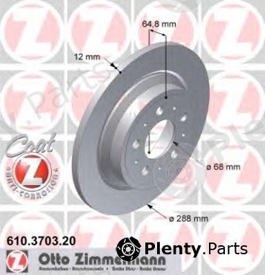  ZIMMERMANN part 610.3703.20 (610370320) Brake Disc