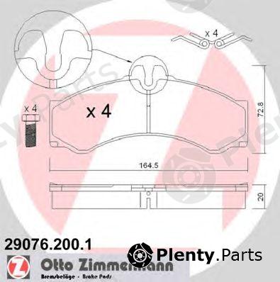  ZIMMERMANN part 29076.200.1 (290762001) Brake Pad Set, disc brake