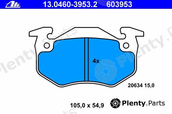  ATE part 13.0460-3953.2 (13046039532) Brake Pad Set, disc brake