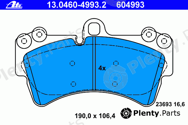  ATE part 13.0460-4993.2 (13046049932) Brake Pad Set, disc brake