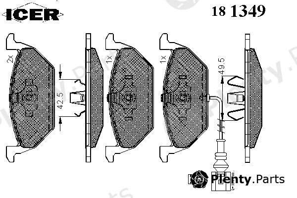  ICER part 181349 Brake Pad Set, disc brake