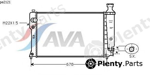  AVA QUALITY COOLING part PE2121 Radiator, engine cooling