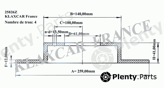 KLAXCAR FRANCE part 25826z (25826Z) Brake Disc