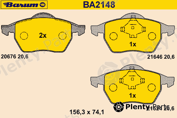 BARUM part BA2148 Brake Pad Set, disc brake