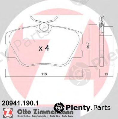  ZIMMERMANN part 20941.190.1 (209411901) Brake Pad Set, disc brake