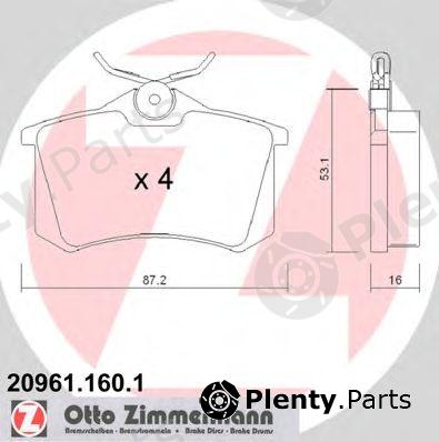  ZIMMERMANN part 20961.160.1 (209611601) Brake Pad Set, disc brake