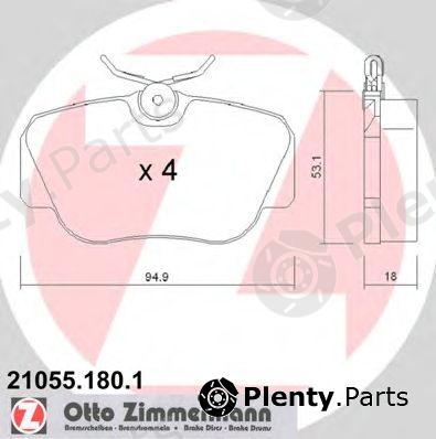  ZIMMERMANN part 21055.180.1 (210551801) Brake Pad Set, disc brake