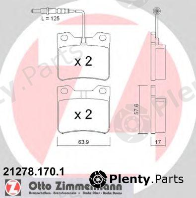  ZIMMERMANN part 21278.170.1 (212781701) Brake Pad Set, disc brake