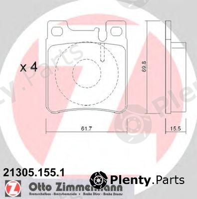  ZIMMERMANN part 21305.155.1 (213051551) Brake Pad Set, disc brake