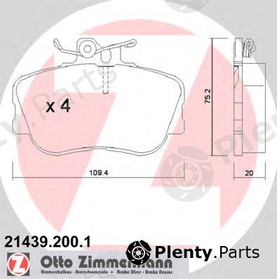  ZIMMERMANN part 21439.200.1 (214392001) Brake Pad Set, disc brake