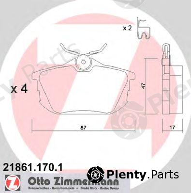  ZIMMERMANN part 21861.170.1 (218611701) Brake Pad Set, disc brake