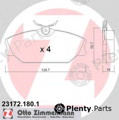 ZIMMERMANN part 23172.180.1 (231721801) Brake Pad Set, disc brake