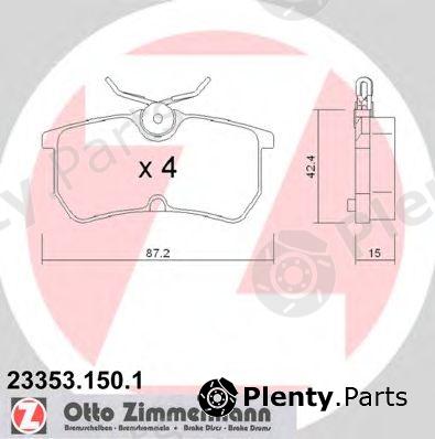 ZIMMERMANN part 23353.150.1 (233531501) Brake Pad Set, disc brake