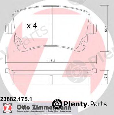  ZIMMERMANN part 23882.175.1 (238821751) Brake Pad Set, disc brake