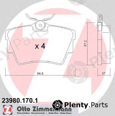  ZIMMERMANN part 23980.170.1 (239801701) Brake Pad Set, disc brake