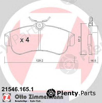  ZIMMERMANN part 21546.165.1 (215461651) Brake Pad Set, disc brake