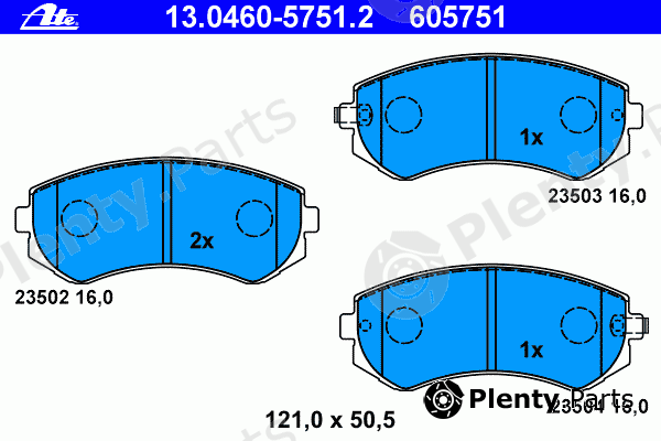 ATE part 13.0460-5751.2 (13046057512) Brake Pad Set, disc brake