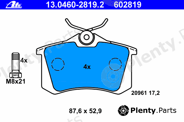  ATE part 13.0460-2819.2 (13046028192) Brake Pad Set, disc brake