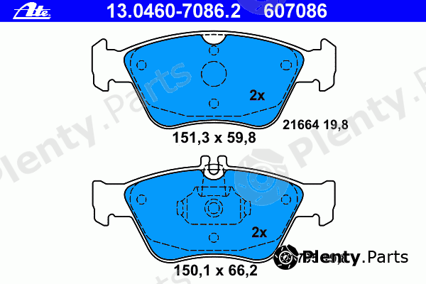  ATE part 13.0460-7086.2 (13046070862) Brake Pad Set, disc brake