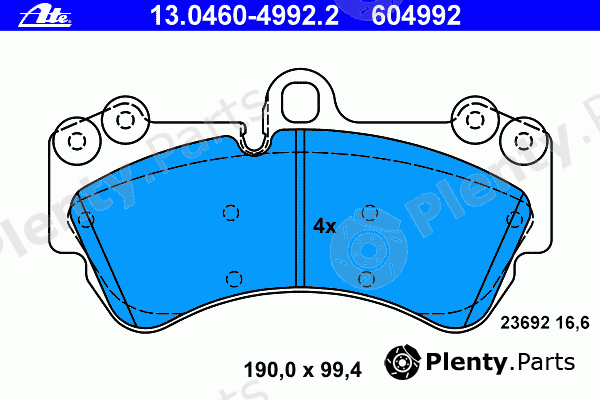  ATE part 13.0460-4992.2 (13046049922) Brake Pad Set, disc brake
