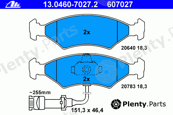  ATE part 13.0460-7027.2 (13046070272) Brake Pad Set, disc brake