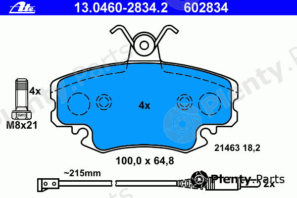  ATE part 13.0460-2834.2 (13046028342) Brake Pad Set, disc brake