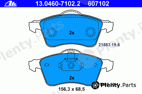  ATE part 13.0460-7102.2 (13046071022) Brake Pad Set, disc brake