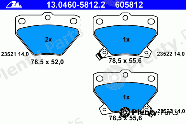  ATE part 13.0460-5812.2 (13046058122) Brake Pad Set, disc brake