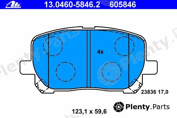  ATE part 13.0460-5846.2 (13046058462) Brake Pad Set, disc brake