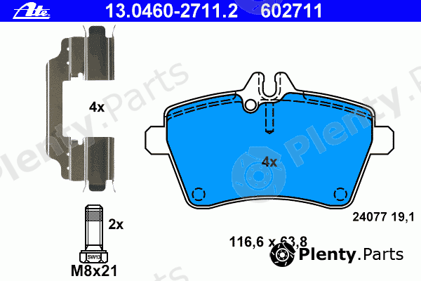  ATE part 13.0460-2711.2 (13046027112) Brake Pad Set, disc brake