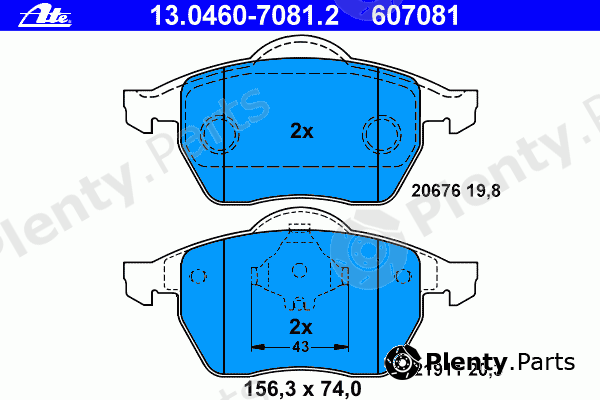  ATE part 13.0460-7081.2 (13046070812) Brake Pad Set, disc brake