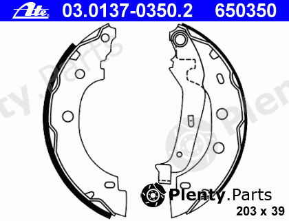  ATE part 03.0137-0350.2 (03013703502) Brake Shoe Set