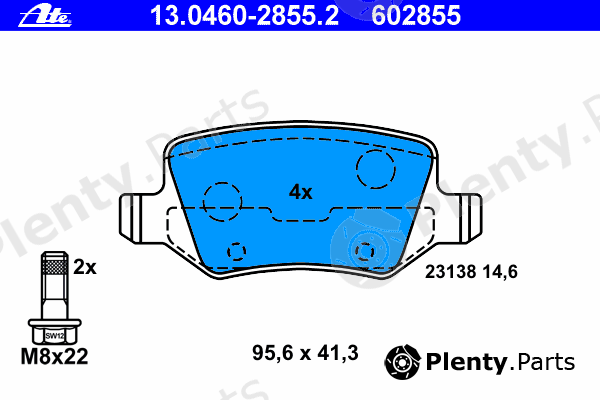  ATE part 13.0460-2855.2 (13046028552) Brake Pad Set, disc brake