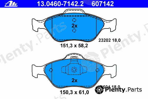  ATE part 13.0460-7142.2 (13046071422) Brake Pad Set, disc brake