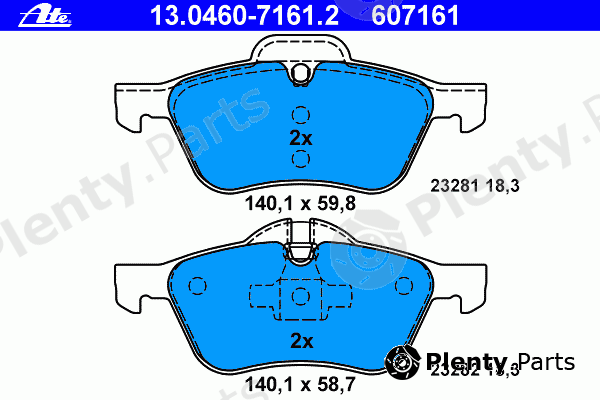  ATE part 13.0460-7161.2 (13046071612) Brake Pad Set, disc brake