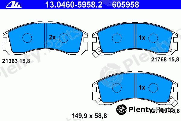  ATE part 13.0460-5958.2 (13046059582) Brake Pad Set, disc brake