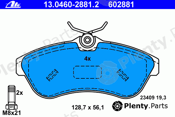  ATE part 13.0460-2881.2 (13046028812) Brake Pad Set, disc brake