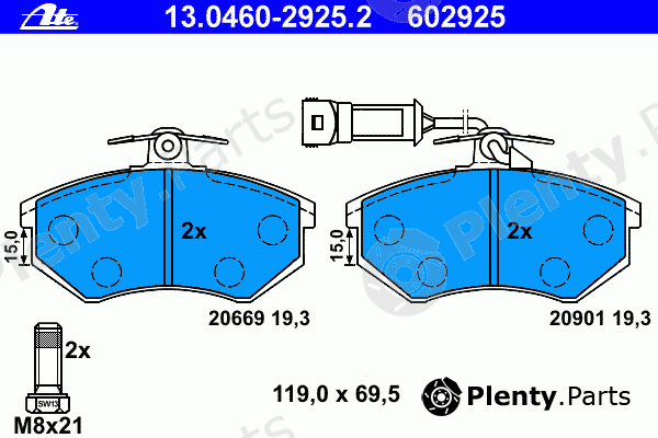  ATE part 13.0460-2925.2 (13046029252) Brake Pad Set, disc brake
