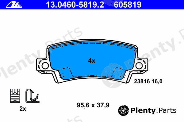  ATE part 13.0460-5819.2 (13046058192) Brake Pad Set, disc brake