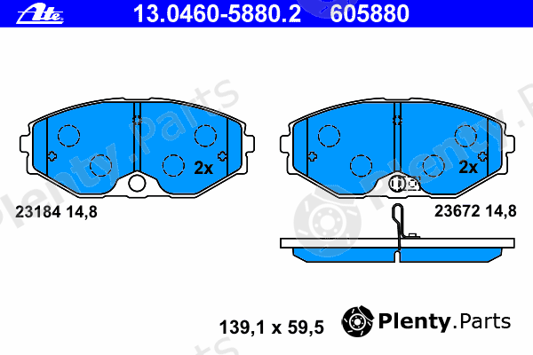  ATE part 13.0460-5880.2 (13046058802) Brake Pad Set, disc brake