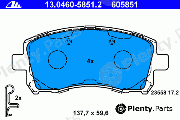  ATE part 13.0460-5851.2 (13046058512) Brake Pad Set, disc brake