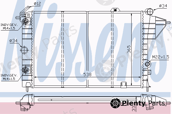  NISSENS part 630551 Radiator, engine cooling