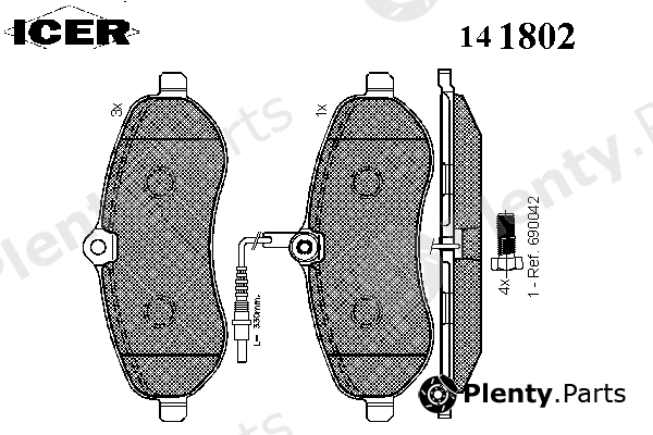  ICER part 141802 Brake Pad Set, disc brake