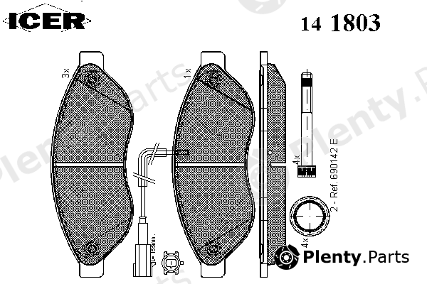  ICER part 141803 Brake Pad Set, disc brake