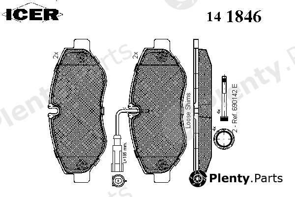  ICER part 141846 Brake Pad Set, disc brake