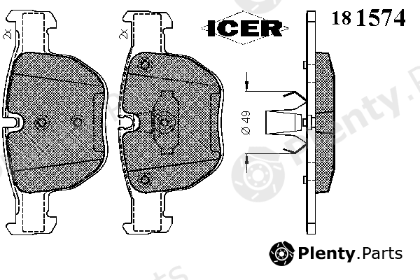  ICER part 181574 Brake Pad Set, disc brake