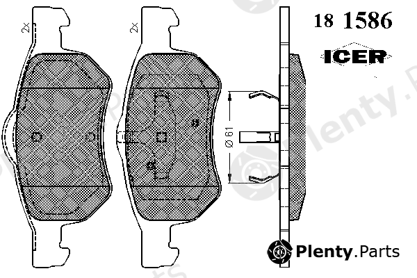  ICER part 181586 Brake Pad Set, disc brake