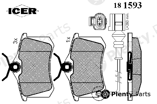  ICER part 181593 Brake Pad Set, disc brake