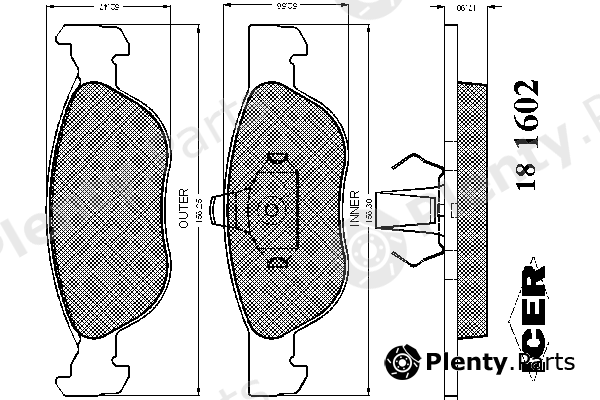  ICER part 181602 Brake Pad Set, disc brake