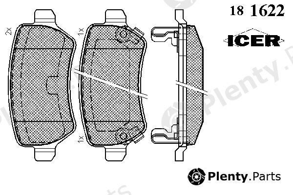 ICER part 181622 Brake Pad Set, disc brake